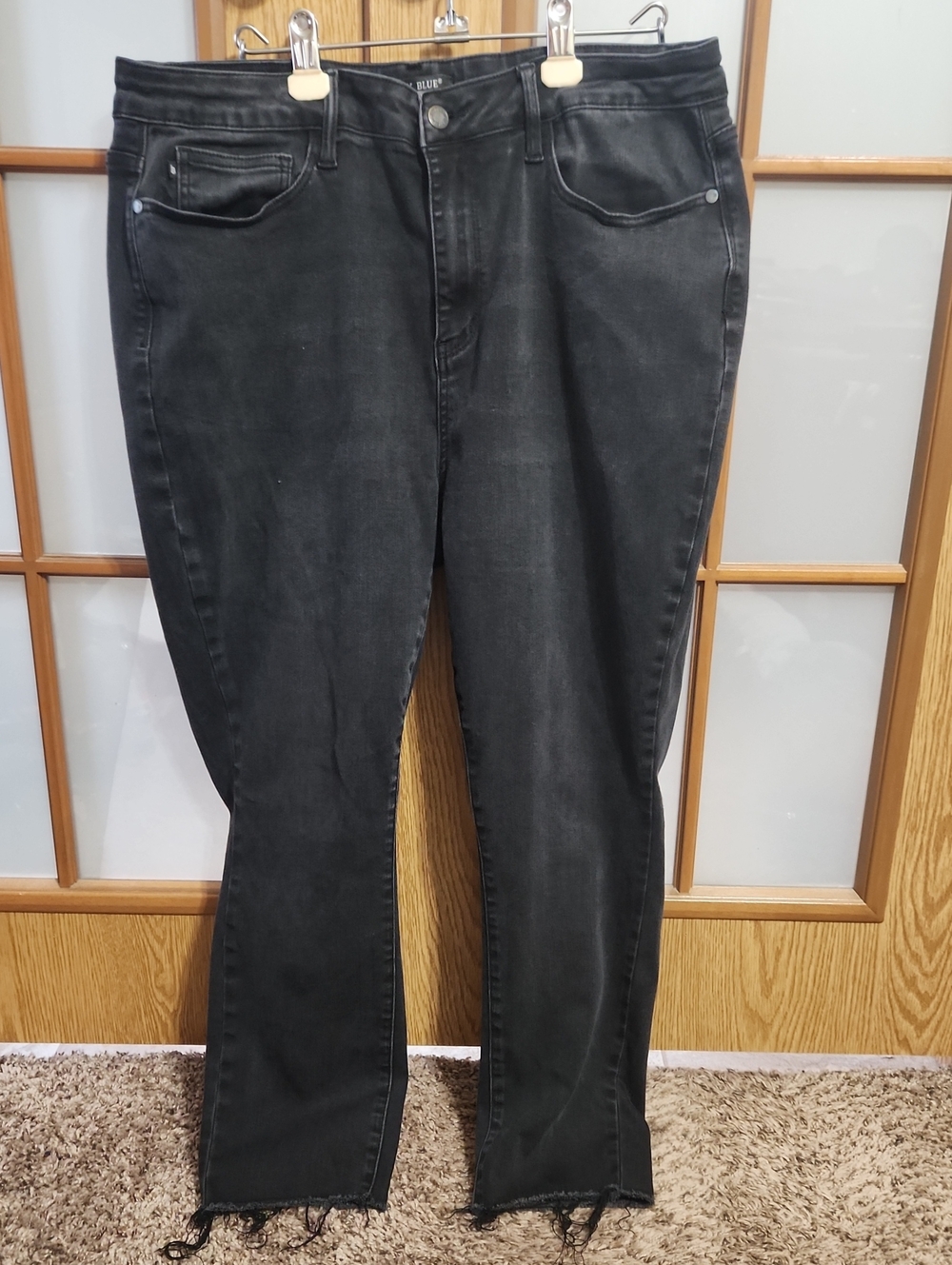 Judy Blue Black Straight Leg Crop Raw Hem Womens Jeans Size 20W